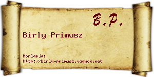 Birly Primusz névjegykártya